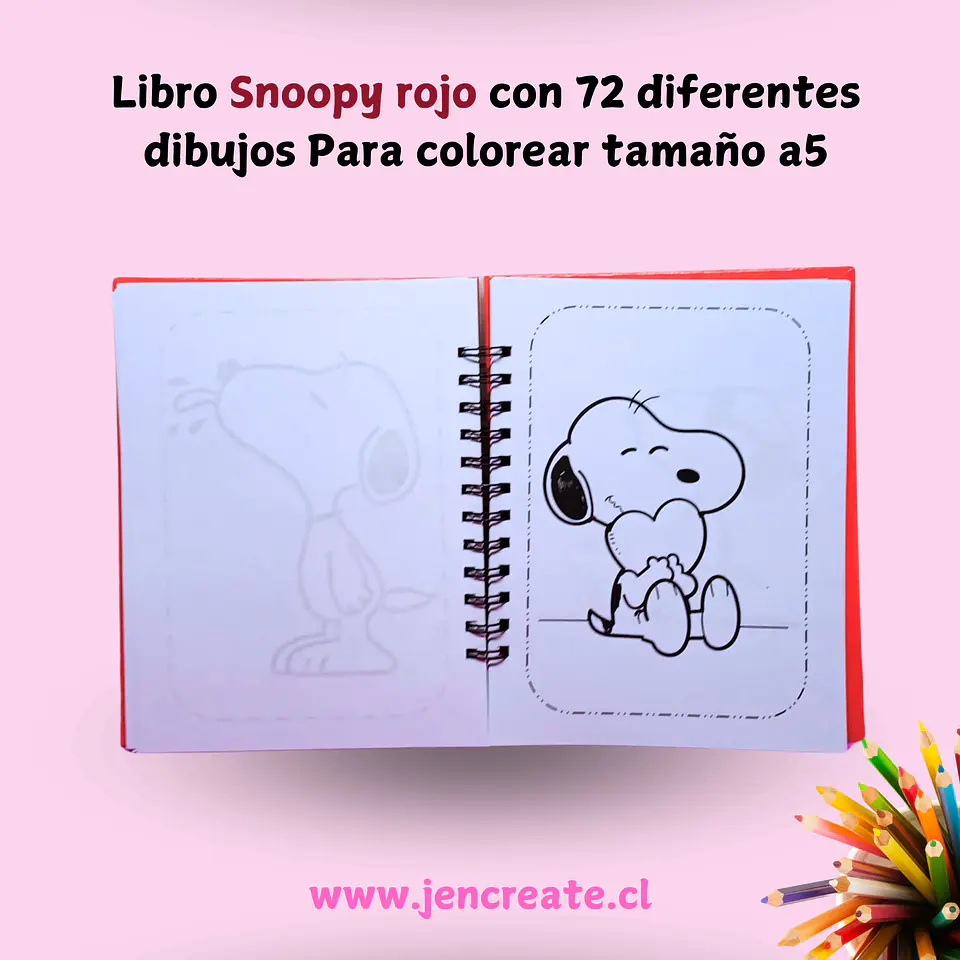  Snoopy rojo Libro para colorear de 72 hojas de dibujos tamaño a5 3