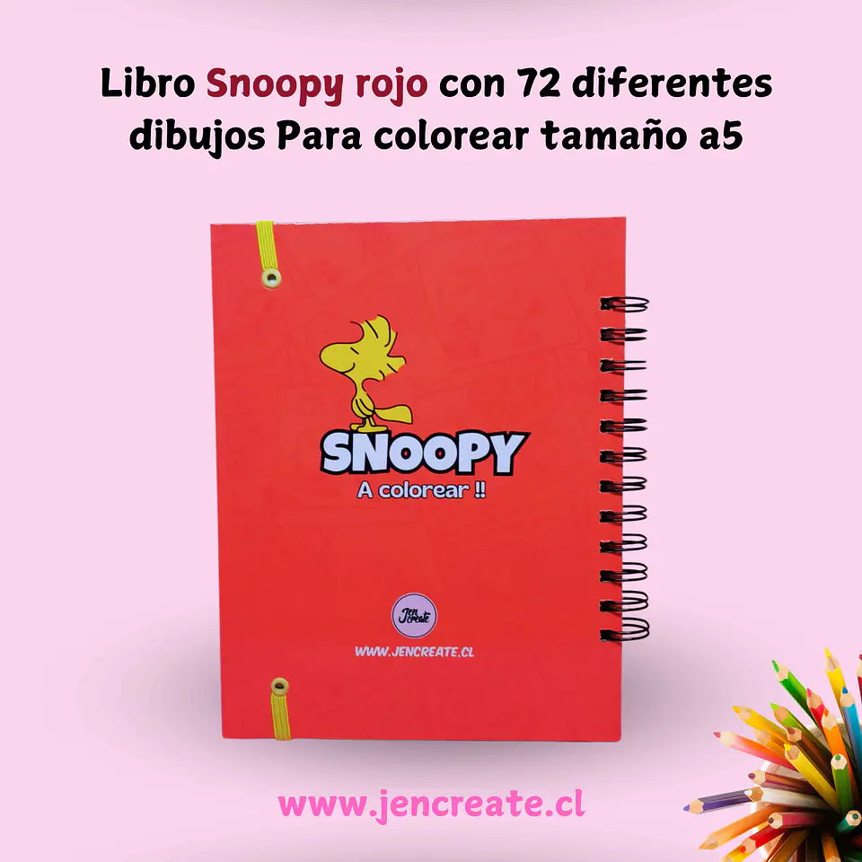  Snoopy rojo Libro para colorear de 72 hojas de dibujos tamaño a5 4