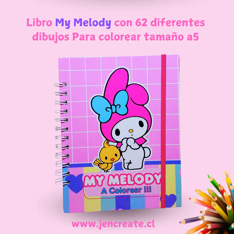 My Melody Libro para colorear de 62 hojas de dibujos tamaño a5 1