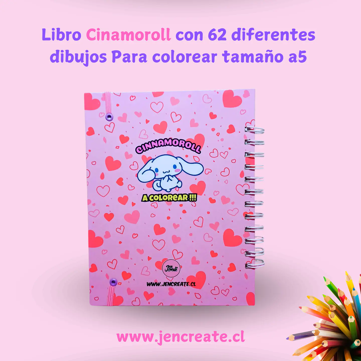 Cinnamoroll sombrerito Libro para colorear de 62 hojas de dibujos tamaño a5 4
