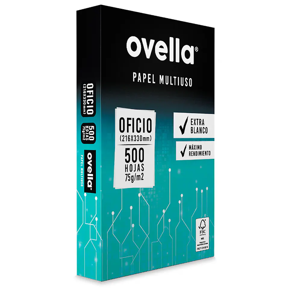 Ovella Papel Bond Tamaño Oficio 75 grs 500 Hojas  1