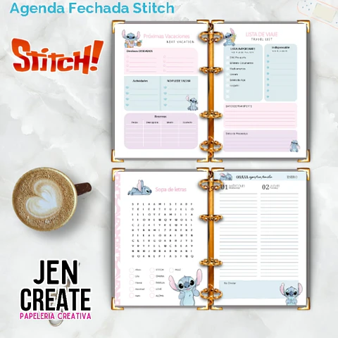 Agenda Stitch 2025 fechada 150 hojas
