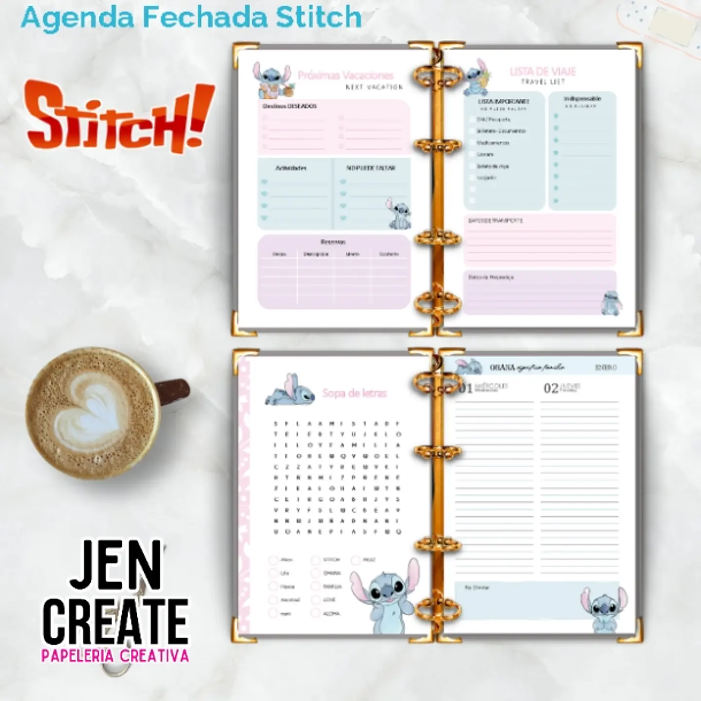 Agenda Stitch 2025 fechada 150 hojas 2