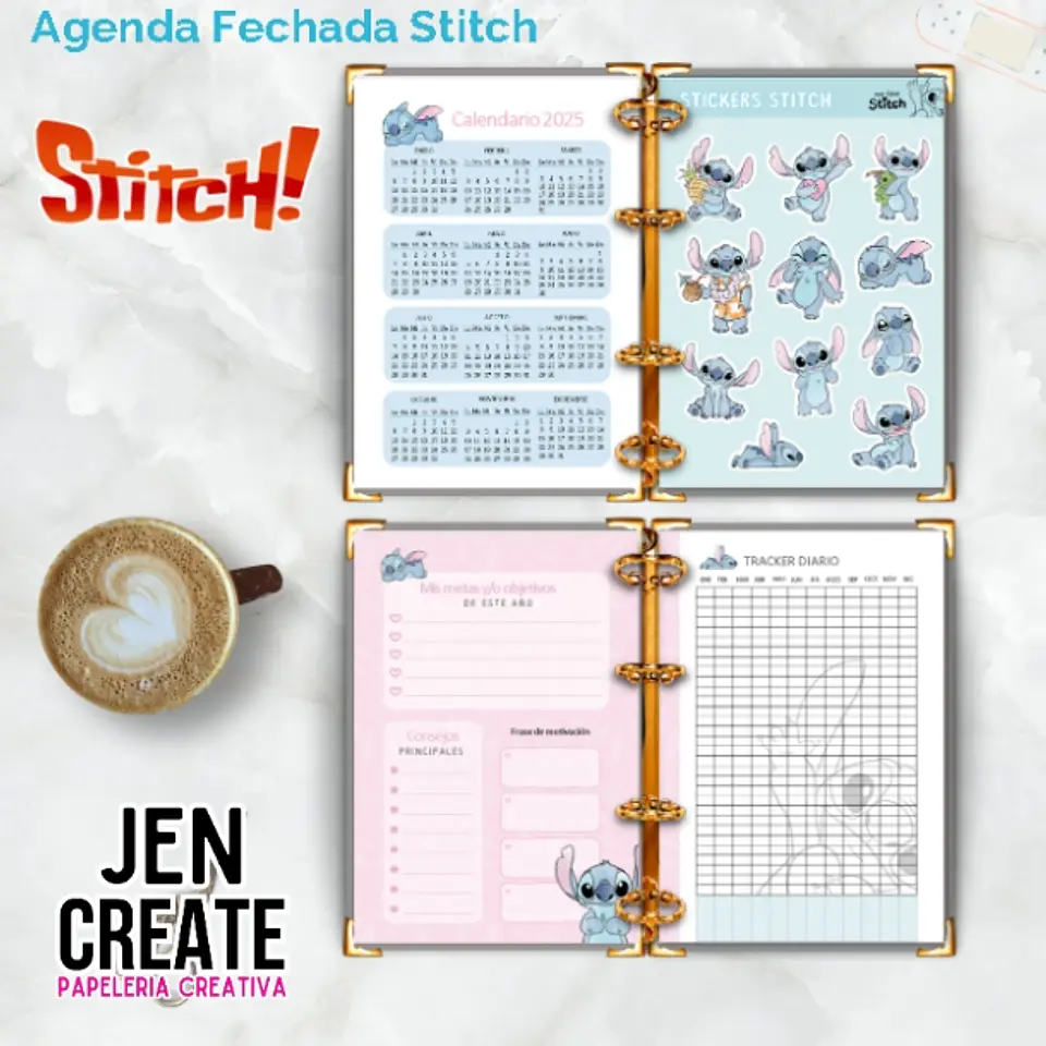 Agenda Stitch 2025 fechada 150 hojas 3