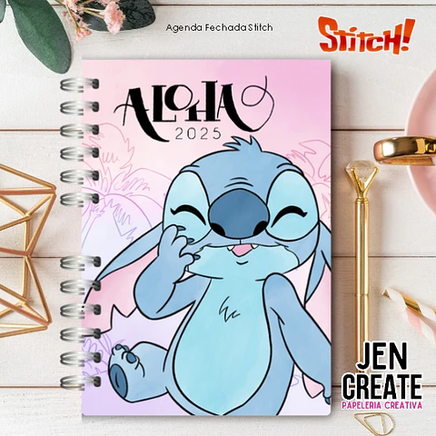 Agenda Stitch 2025 fechada 150 hojas