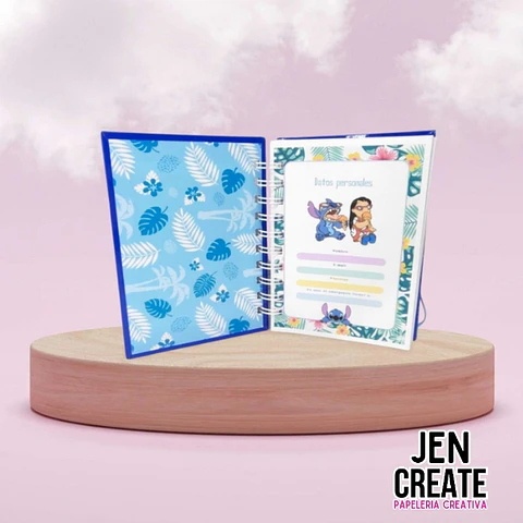Mini cuaderno Stitch Azul A6 100 hojas