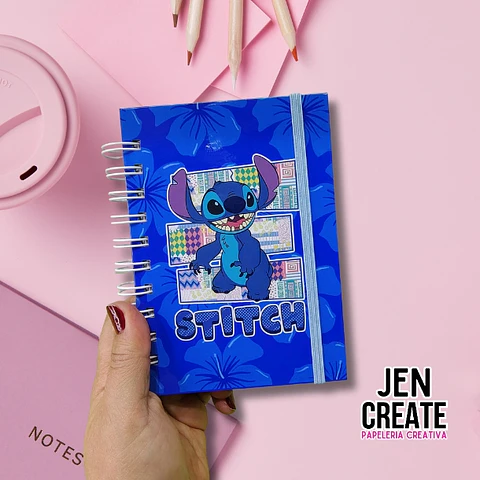 Mini cuaderno Stitch Azul A6 100 hojas