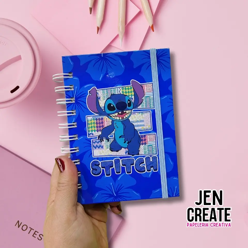 Mini cuaderno Stitch Azul A6 100 hojas 1