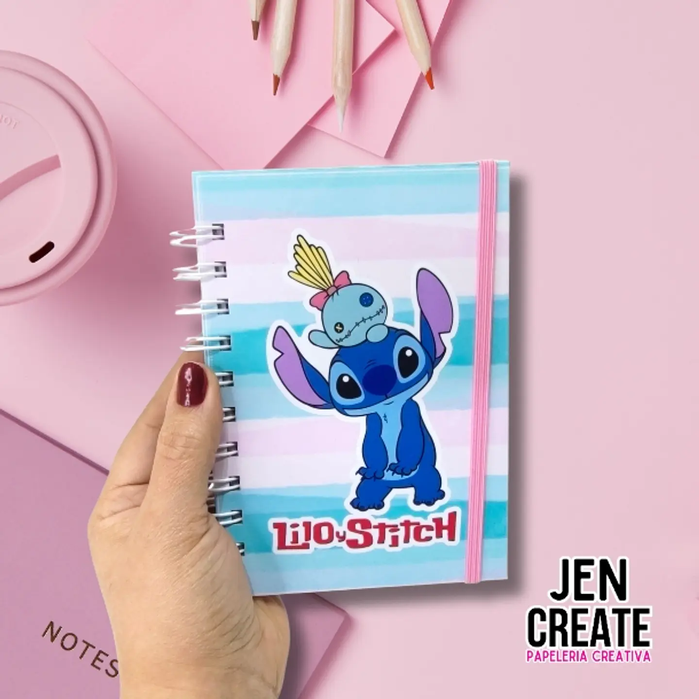 Mini cuaderno Stitch mixcolor  A6 100 hojas 1