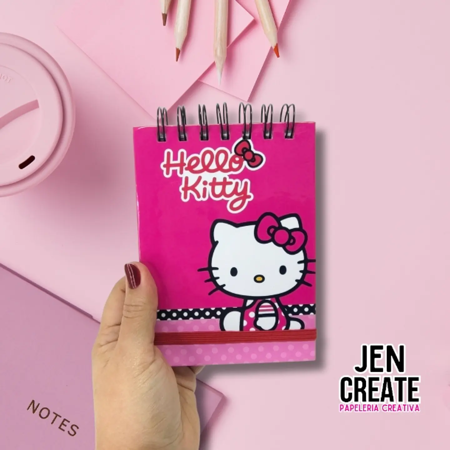 Mini Croquera Hello Kitty fucsia A6 100 hojas 1