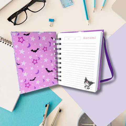 Mini Cuaderno Kuromi lilac A6 100 hojas