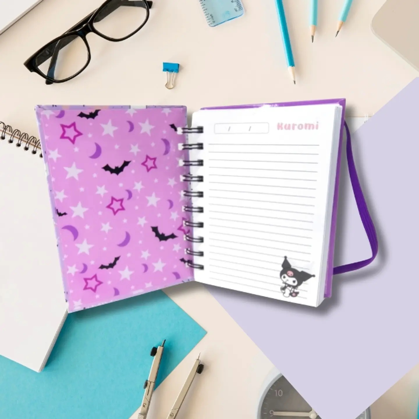 Mini Cuaderno Kuromi lilac A6 100 hojas 2