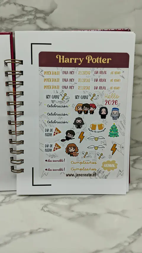 Harry Potter 2026 Planner kawai 100 hojas 