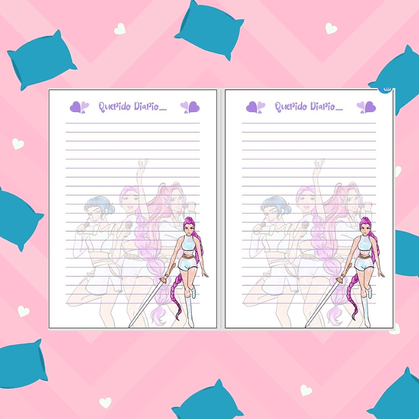 K-pop Demon Huntrix Gerreras K-pop Diario de vida con candado 100 hojas nube 2