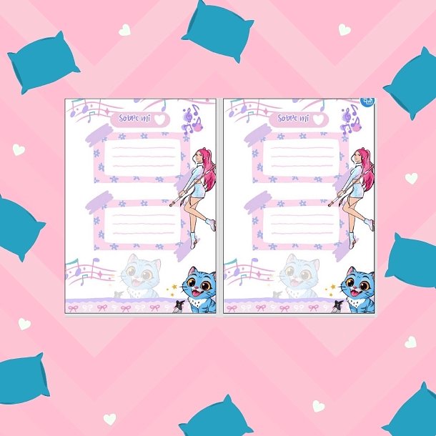 K-pop Demon Huntrix Gerreras K-pop Diario de vida con candado 100 hojas nube 4