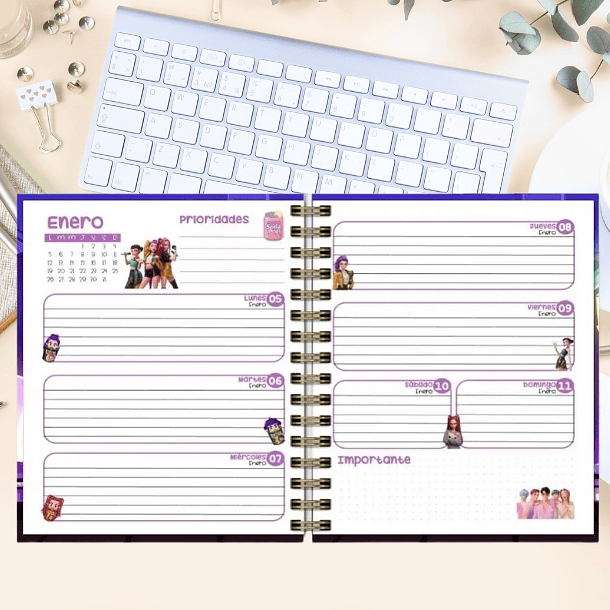 Huntrix Guerreras K-POP Agenda Fechada 2026 de 100 hojas 3