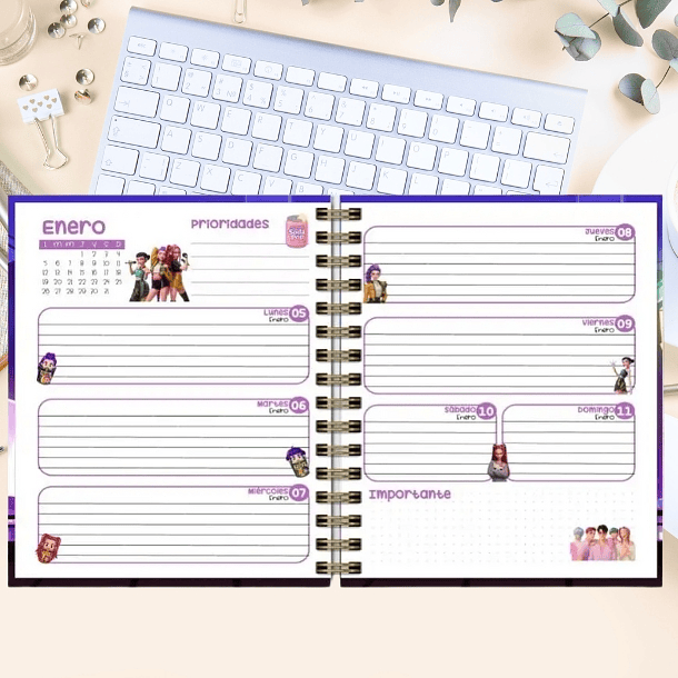 Huntrix Guerreras K-POP Agenda Fechada 2026 de 100 hojas 6