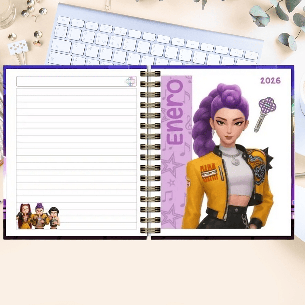 Huntrix Guerreras K-POP Agenda Fechada 2026 de 100 hojas 2