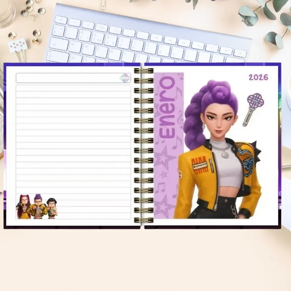 Huntrix Guerreras K-POP Agenda Fechada 2026 de 100 hojas 2