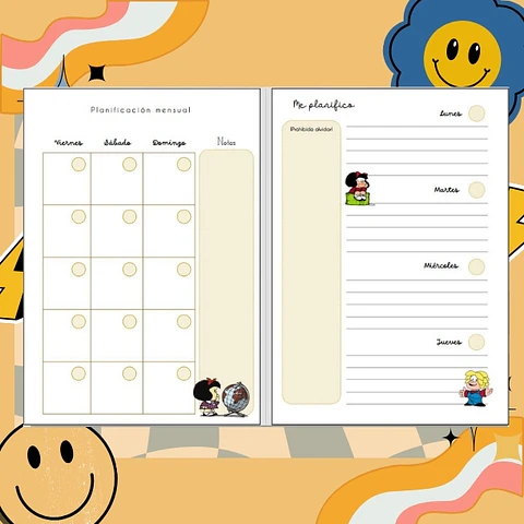 MAFALDA Planner sin fecha 2026 de 100 HOJAS Blu#