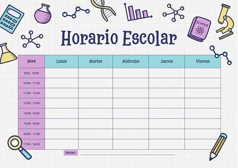 Horarios Escolares Imantados con diseños variados 