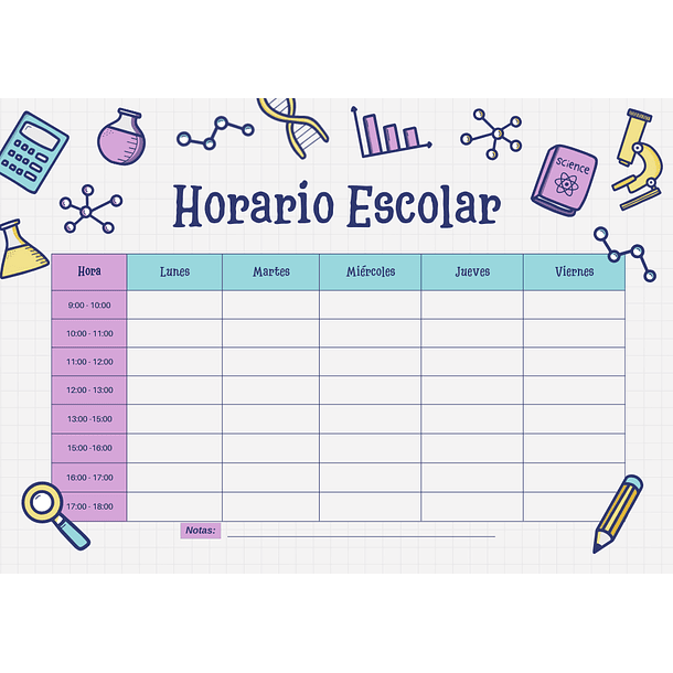 Horarios Escolares Imantados con diseños variados  2
