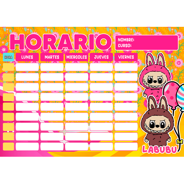 Horarios Escolares Imantados con diseños variados  5