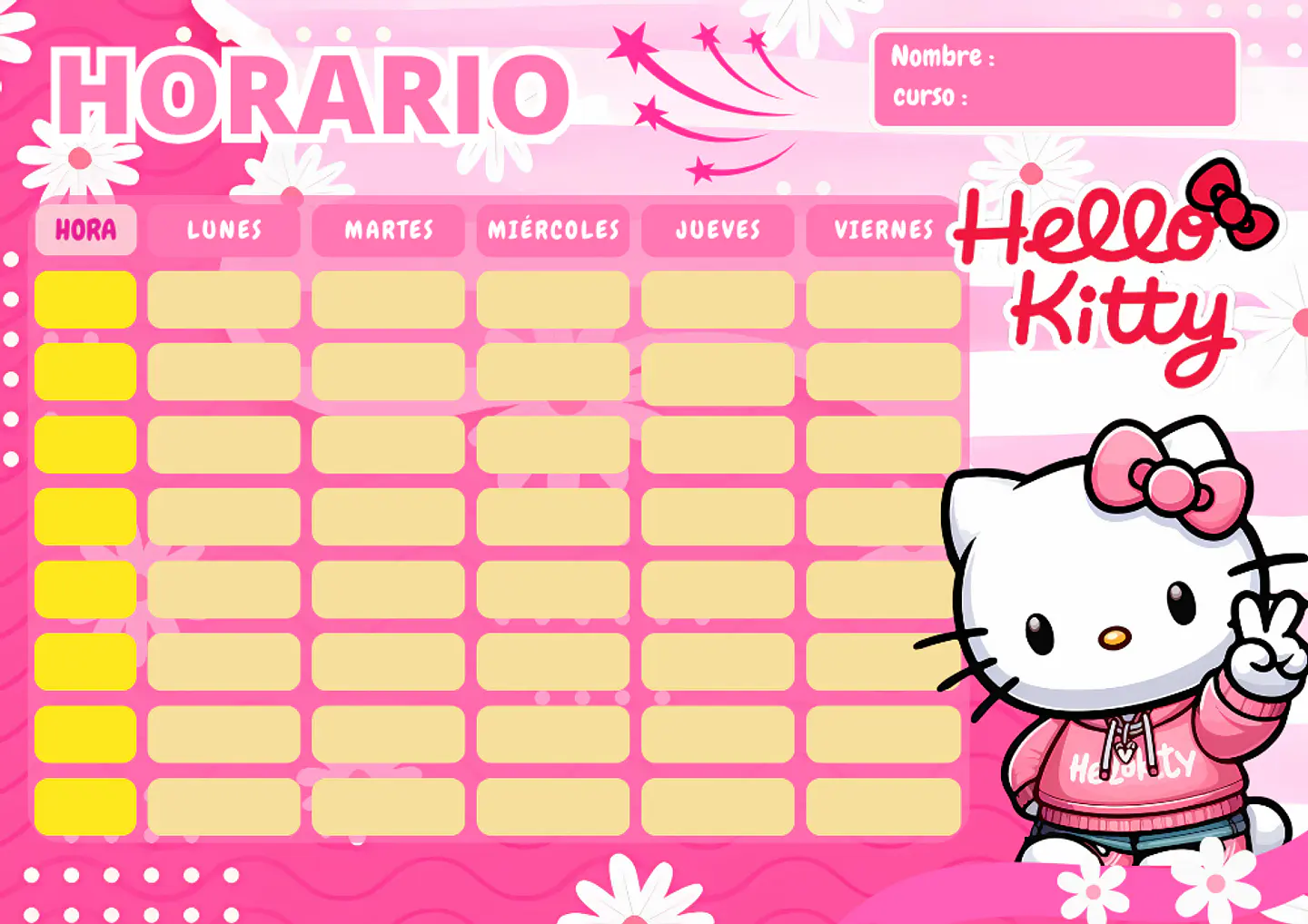 Horarios Escolares Imantados con diseños variados  6