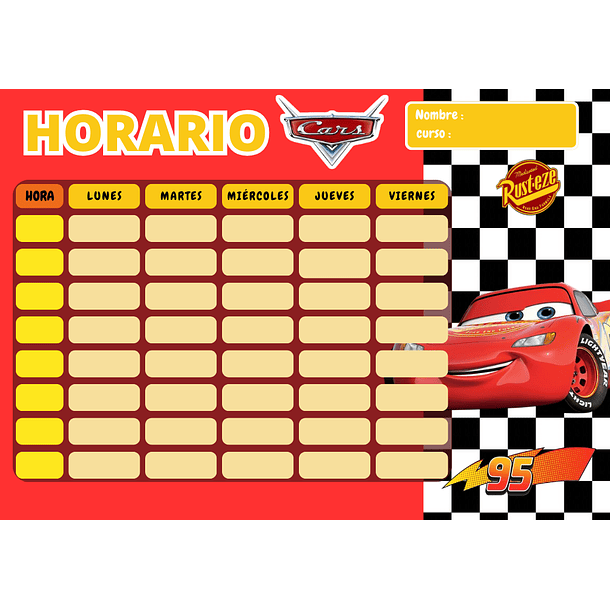 Horarios Escolares Imantados con diseños variados  7