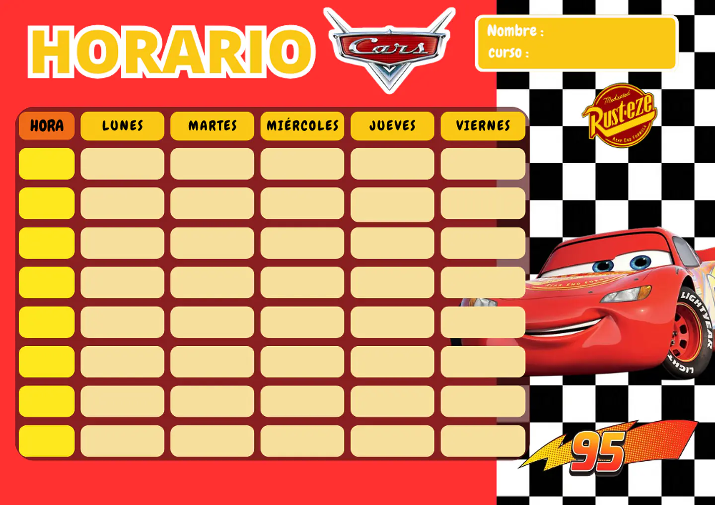 Horarios Escolares Imantados con diseños variados  7