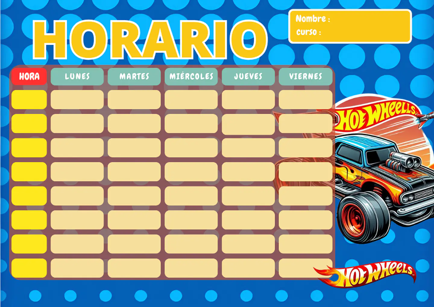 Horarios Escolares Imantados con diseños variados  8