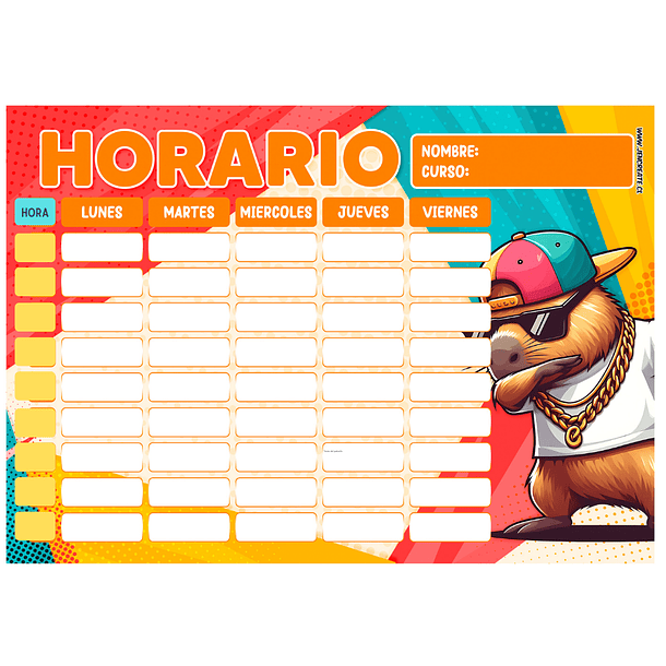 Horarios Escolares Imantados con diseños variados  9