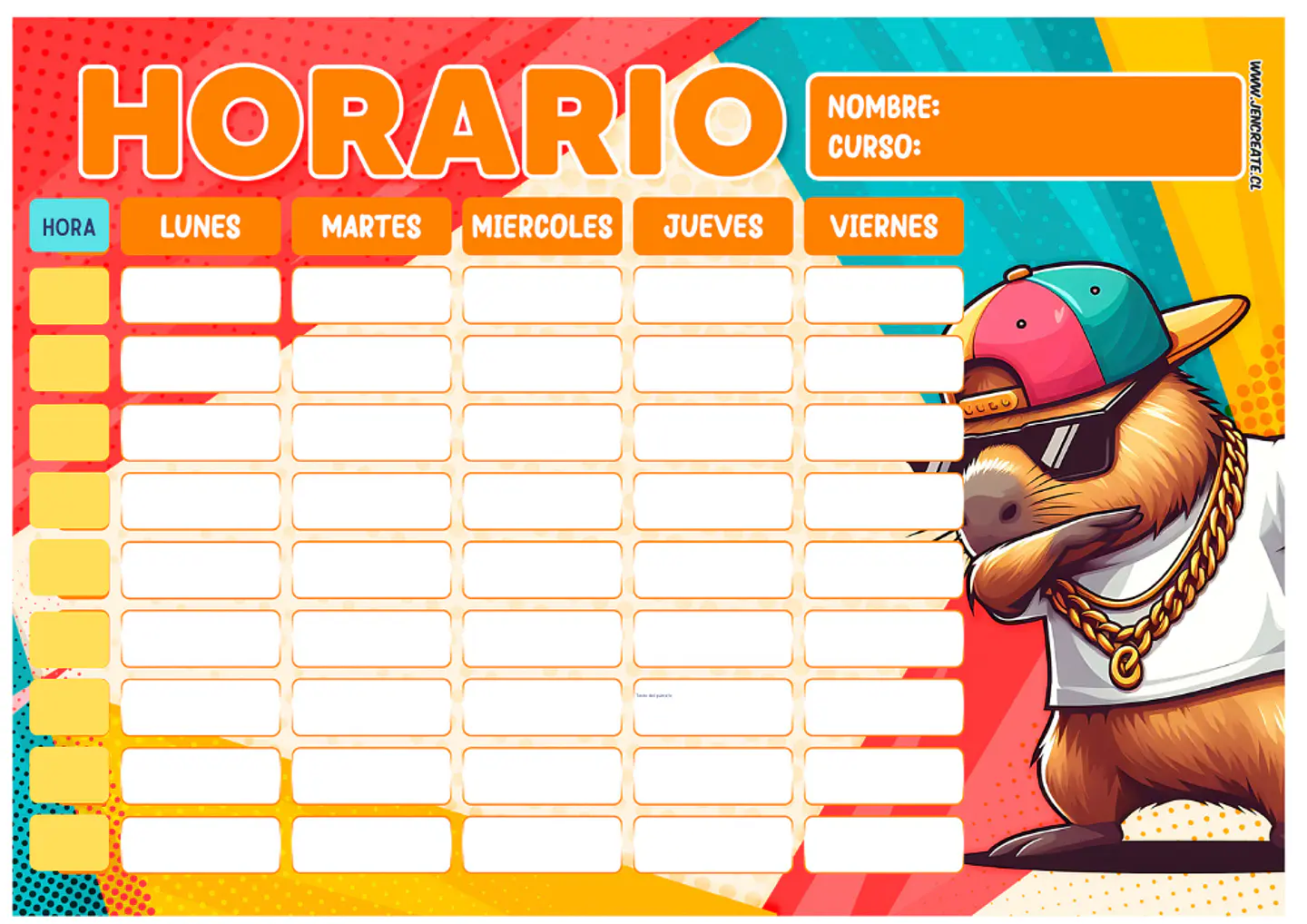 Horarios Escolares Imantados con diseños variados  9