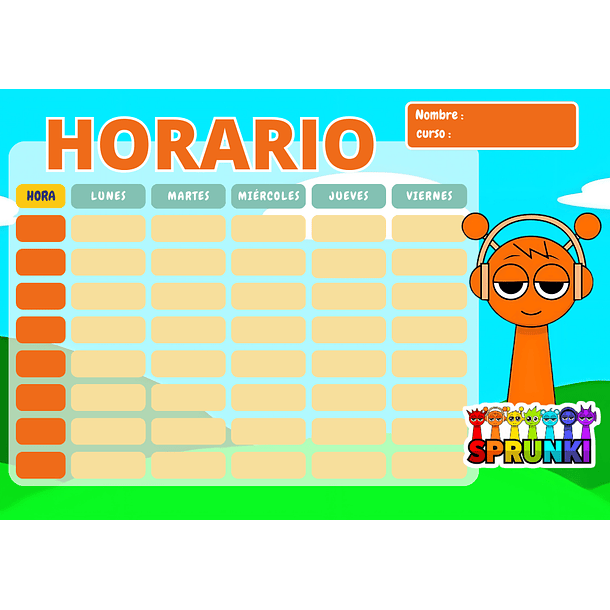 Horarios Escolares Imantados con diseños variados  15