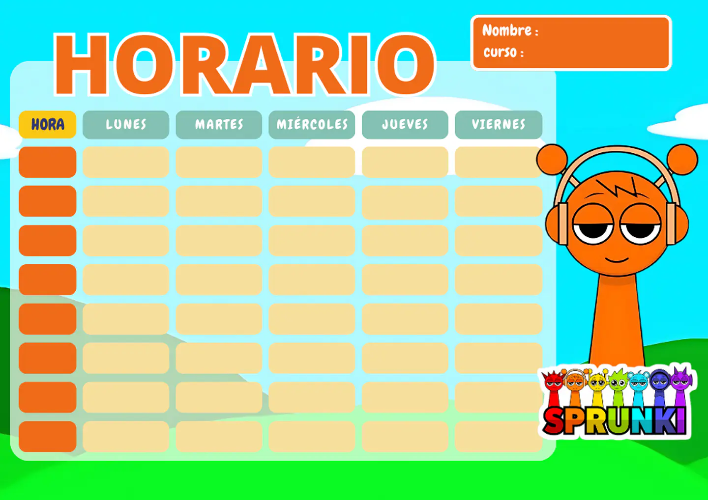 Horarios Escolares Imantados con diseños variados  15