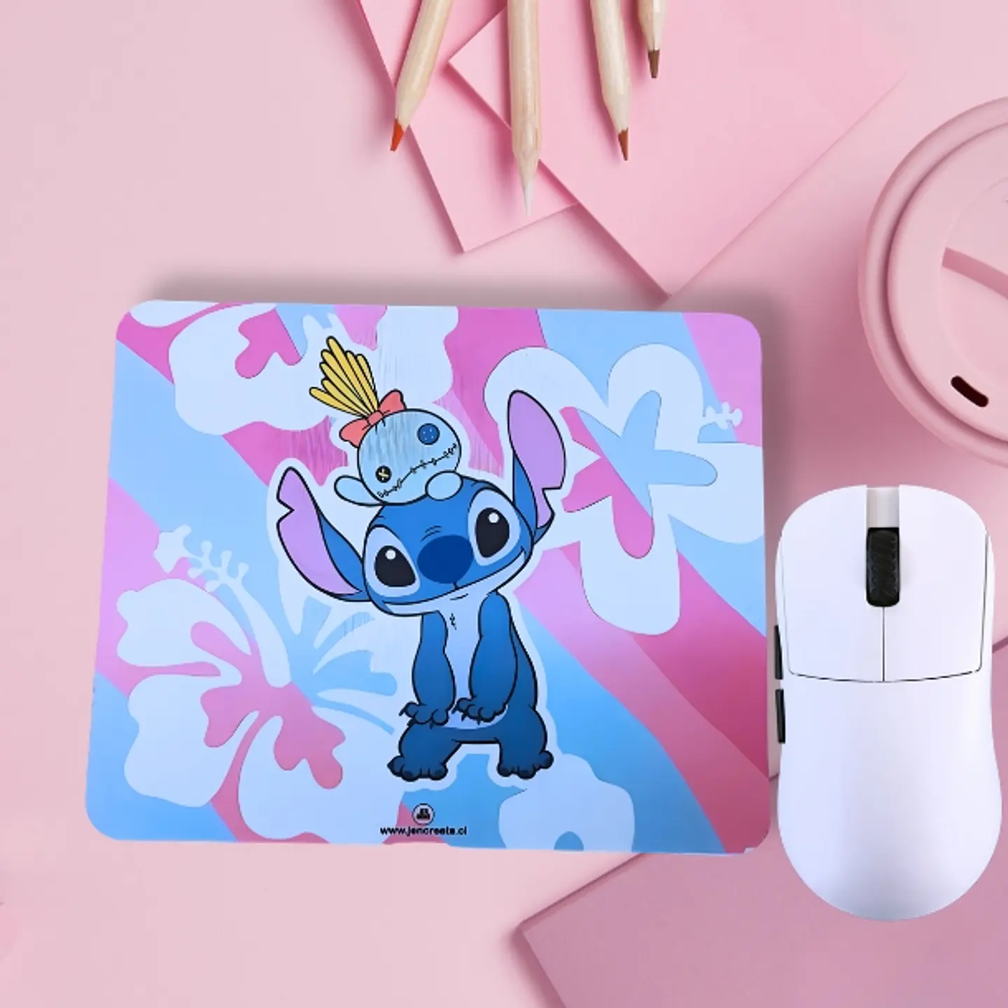 Stitch floral Mouse Pad 20x24xcm 1