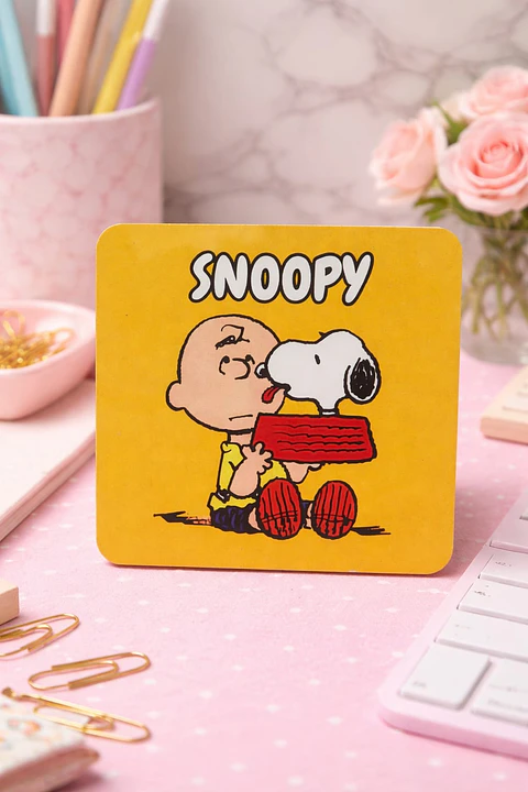 Snoopy y charlie posavasos 9,5x9,5cm