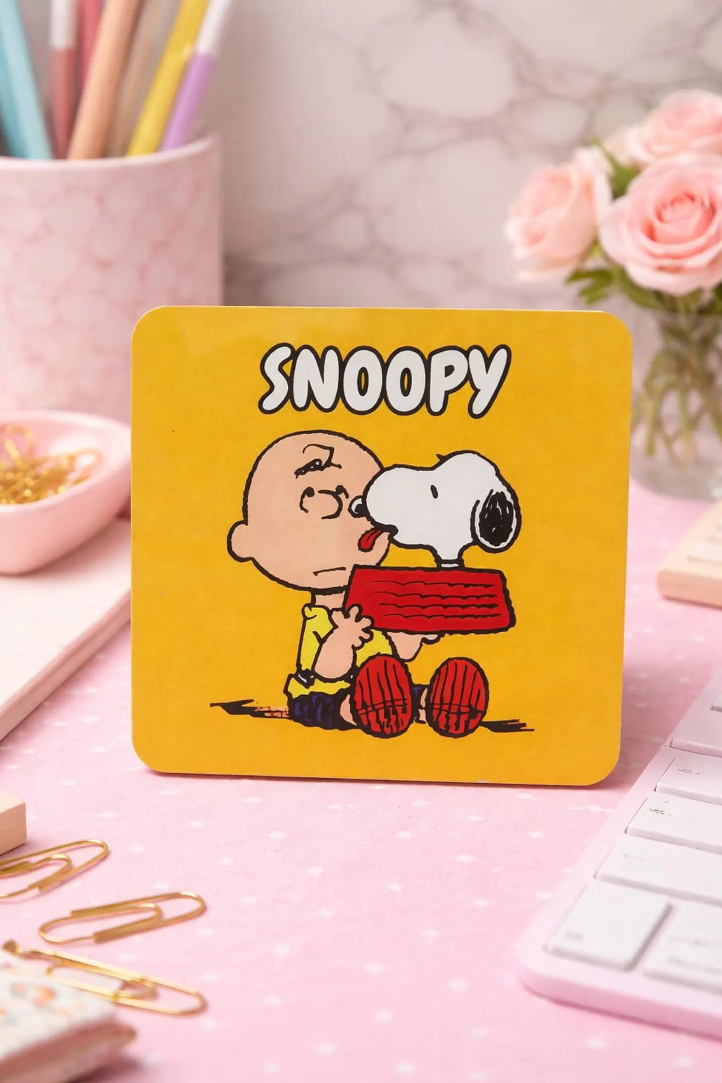 Snoopy y charlie posavasos 9,5x9,5cm 1