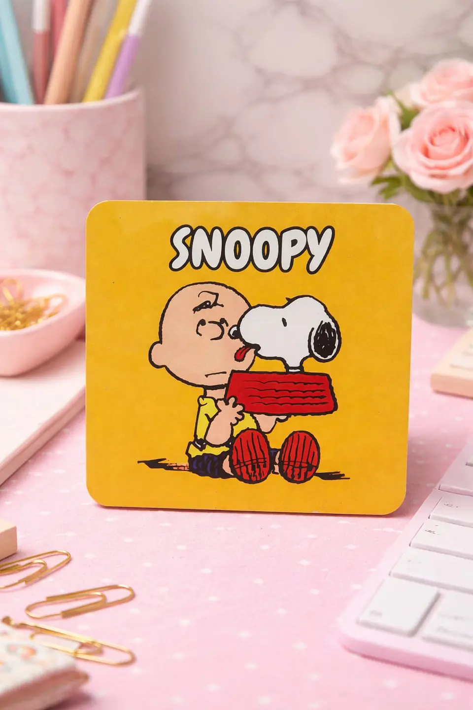 Snoopy y charlie posavasos 9,5x9,5cm 1