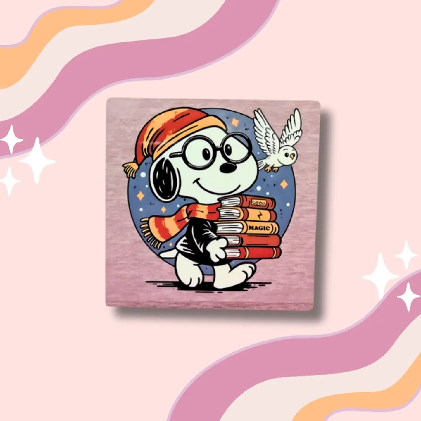 Snoopy Harry posa vasos 9,5x9,5cm cuadrado 1