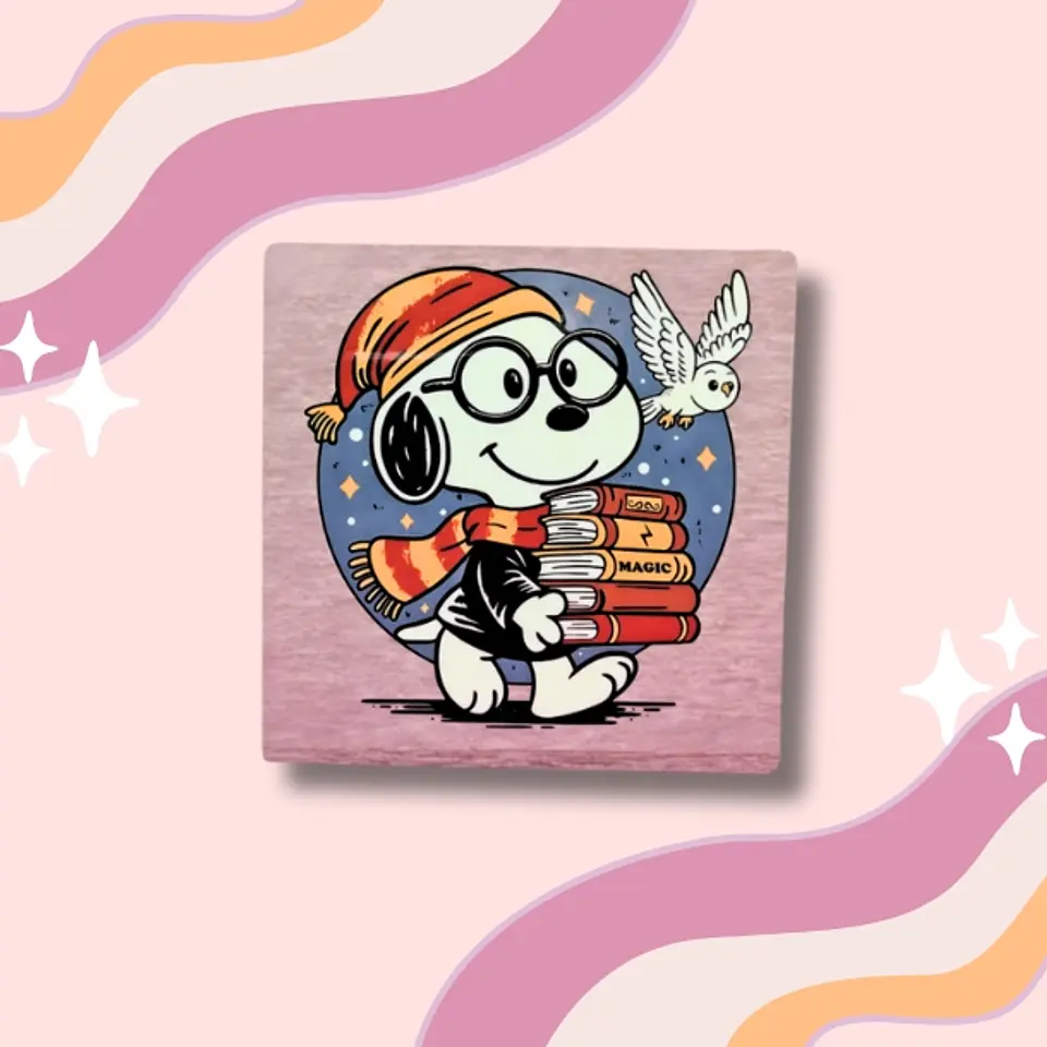 Snoopy Harry posa vasos 9,5x9,5cm cuadrado 1