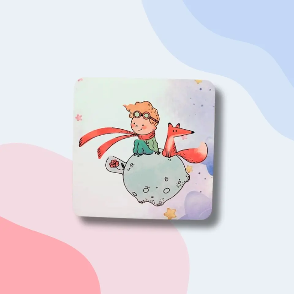 El Principito posa vaso 9.5x9,5cm cuadrado 1
