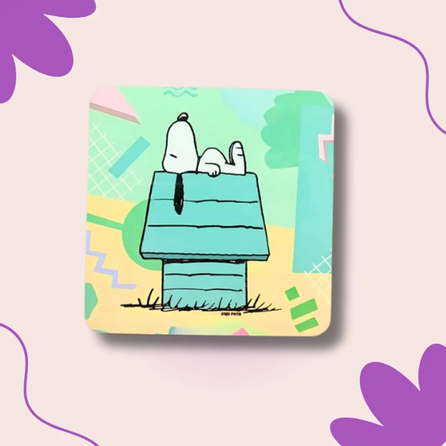 Snoopy House green posa vaso 9,5x9,5cm cuadrado 1