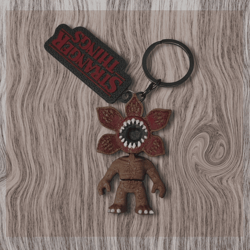 Demogorgon flexi Y Logo Llavero de impresión 3d