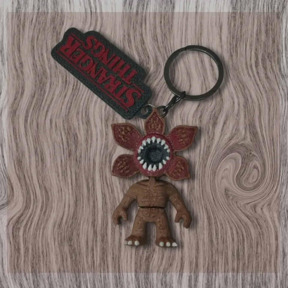 Demogorgon flexi Y Logo Llavero de impresión 3d 1