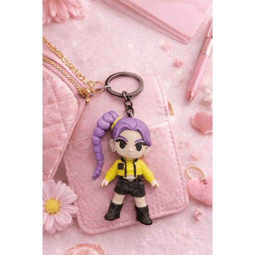 Rumi demon huntrix k-pop llavero flexi impreso 3D