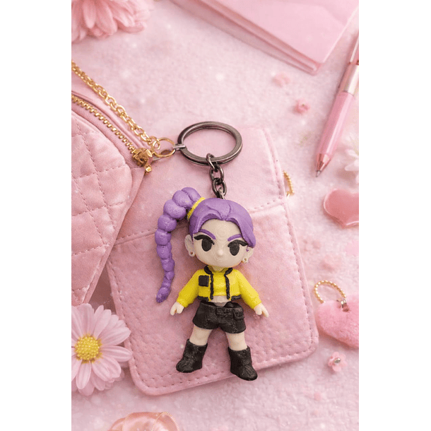Rumi demon huntrix k-pop llavero flexi impreso 3D 1