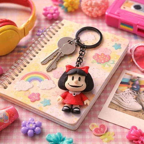 Mafalda llavero impreso flexi 3D 