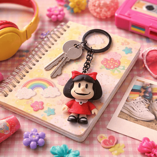 Mafalda llavero impreso flexi 3D 