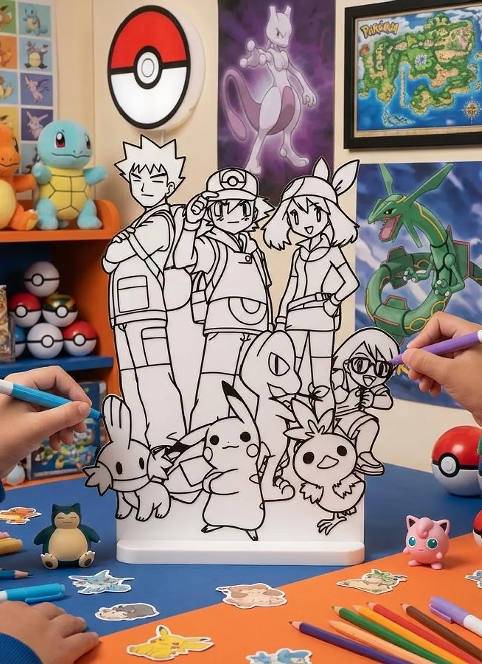 Pokémon base de plástico impresión 3D para colorear interactivo  1